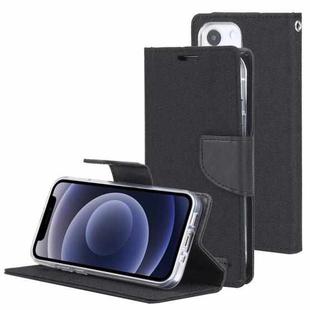 For iPhone 13 mini GOOSPERY CANVAS DIARY Canvas Texture Horizontal Flip PU Leather Case with Holder & Card Slots & Wallet (Black)