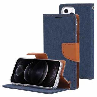 For iPhone 13 Pro GOOSPERY CANVAS DIARY Canvas Texture Horizontal Flip PU Leather Case with Holder & Card Slots & Wallet (Navy Blue)