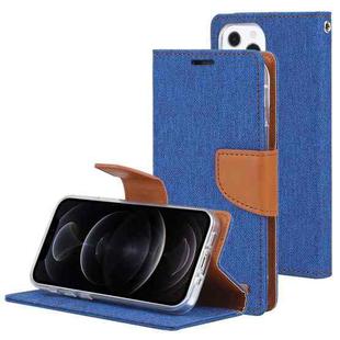 For iPhone 13 Pro GOOSPERY CANVAS DIARY Canvas Texture Horizontal Flip PU Leather Case with Holder & Card Slots & Wallet (Blue)