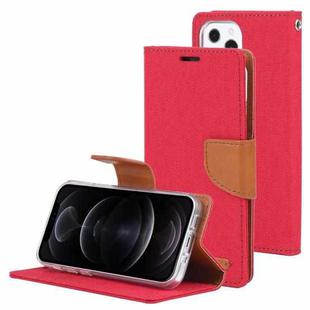 For iPhone 13 Pro Max GOOSPERY CANVAS DIARY Canvas Texture Horizontal Flip PU Leather Case with Holder & Card Slots & Wallet (Red)