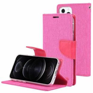 For iPhone 13 Pro Max GOOSPERY CANVAS DIARY Canvas Texture Horizontal Flip PU Leather Case with Holder & Card Slots & Wallet (Rose Red)