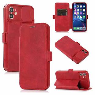 Push Window Double Buckle PU + Silicone Horizontal Flip Leather Case with Holder & Card Slot For iPhone 11(Red)