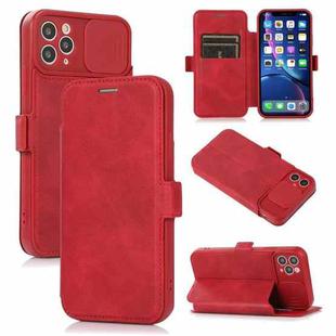 Push Window Double Buckle PU + Silicone Horizontal Flip Leather Case with Holder & Card Slot For iPhone 11 Pro Max(Red)