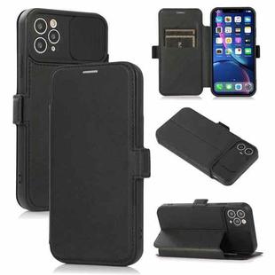 Push Window Double Buckle PU + Silicone Horizontal Flip Leather Case with Holder & Card Slot For iPhone 11 Pro Max(Black)