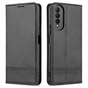 For Honor X20 SE AZNS Magnetic Calf Texture Horizontal Flip Leather Case with Card Slots & Holder & Wallet(Black)
