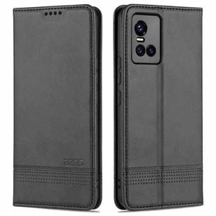 For vivo S10 AZNS Magnetic Calf Texture Horizontal Flip Leather Case with Card Slots & Holder & Wallet(Black)