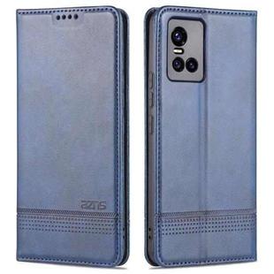 For vivo S10 AZNS Magnetic Calf Texture Horizontal Flip Leather Case with Card Slots & Holder & Wallet(Dark Blue)