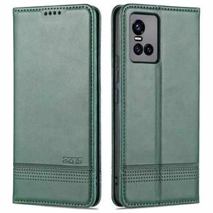 For vivo S10 AZNS Magnetic Calf Texture Horizontal Flip Leather Case with Card Slots & Holder & Wallet(Dark Green)