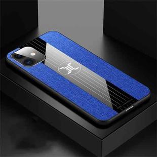 For iPhone 11 XINLI Stitching Cloth Textue Shockproof TPU Protective Case(Blue)