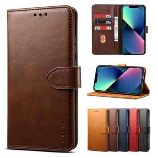 For iPhone 13 mini GUSSIM Business Style Horizontal Flip Leather Case with Holder & Card Slots & Wallet (Brown)