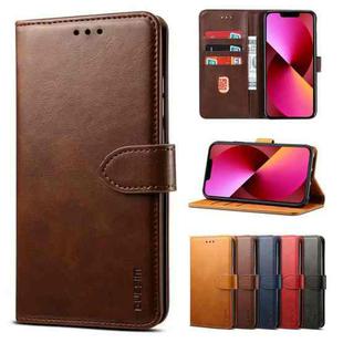 For iPhone 13 GUSSIM Business Style Horizontal Flip Leather Case with Holder & Card Slots & Wallet(Brown)