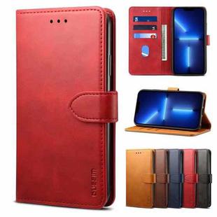 For iPhone 13 Pro GUSSIM Business Style Horizontal Flip Leather Case with Holder & Card Slots & Wallet (Red)