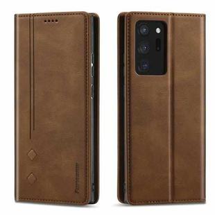 For Samsung Galaxy Note20 Ultra Forwenw F2 Series Magnetic Horizontal Flip Leather Case with Holder & Card Slots & Wallet(Brown)