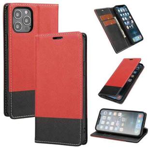 For iPhone 13 mini Cross Texture Color Matching Strong Magnetic Horizontal Flip Leather Case with Card Slots & Holder & Wallet (Red)