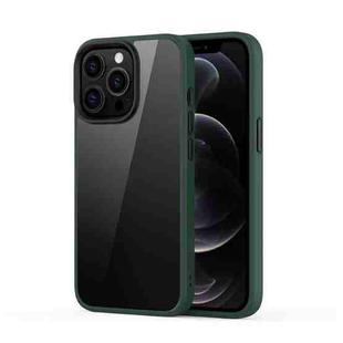 For iPhone 13 Pro Ming Shield Hybrid Frosted Transparent PC + TPU Scratchproof Shockproof Case (Deep Green)