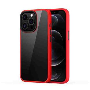 For iPhone 13 Pro Max Ming Shield Hybrid Frosted Transparent PC + TPU Scratchproof Shockproof Case (Red)