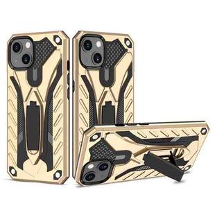 For iPhone 13 Shockproof TPU + PC Protective Case with Holder(Gold)