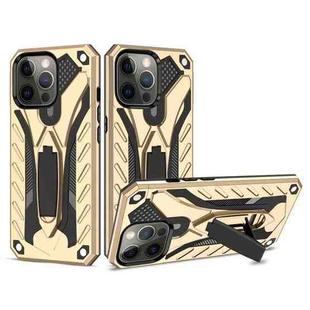 For iPhone 13 Pro Shockproof TPU + PC Protective Case with Holder (Gold)