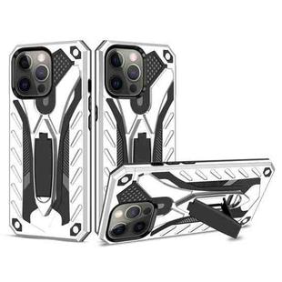 For iPhone 13 Pro Max Shockproof TPU + PC Protective Case with Holder (Silver)