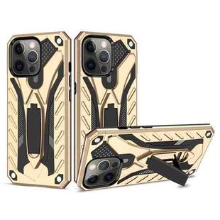 For iPhone 13 Pro Max Shockproof TPU + PC Protective Case with Holder (Gold)