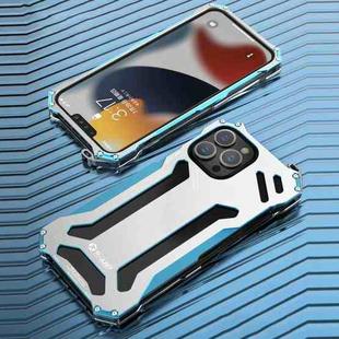 For iPhone 13 R-JUST Shockproof Armor Metal Protective Case(Blue)