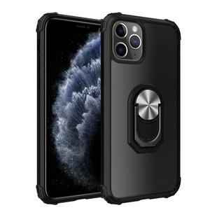 For iPhone 11 Pro Max Shockproof  PC + TPU Protective Case with 360 Degree Rotating Ring Holder(Black Silver)