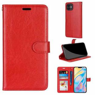 Pure Color Horizontal Flip PU Leather Case with Holder & Card Slots & Wallet & Photo Frame For iPhone 13 mini(Rose Red)