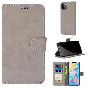 Retro Frosted Horizontal Flip PU Leather Case with Holder & Card Slots & Wallet & Photo Frame For iPhone 13 Pro Max(Grey)