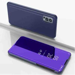 Plated Mirror Horizontal Flip Leather Case with Holder For OnePlus Nord 2 5G(Purple Blue)