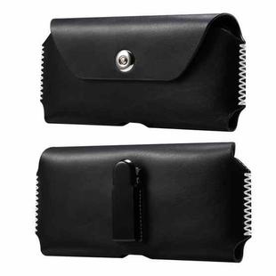 Fashion Leather Mobile Phone Leather Case Waist Bag For 5.5-6.5 inch Phones(Black)