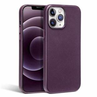 For iPhone 13 R-JUST Shockproof Magnetic Cowhide Leather Magsafe Case(Purple)