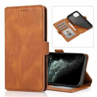 For iPhone 13 mini Retro Magnetic Closing Clasp Horizontal Flip Leather Case with Holder & Card Slots & Photo Frame & Wallet (Brown)