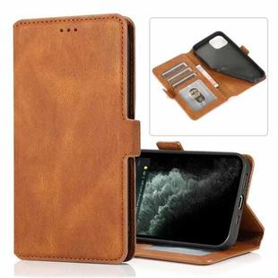 For iPhone 13 Retro Magnetic Closing Clasp Horizontal Flip Leather Case with Holder & Card Slots & Photo Frame & Wallet(Brown)