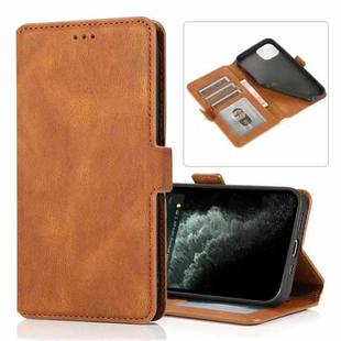 For iPhone 13 Pro Max Retro Magnetic Closing Clasp Horizontal Flip Leather Case with Holder & Card Slots & Photo Frame & Wallet (Brown)
