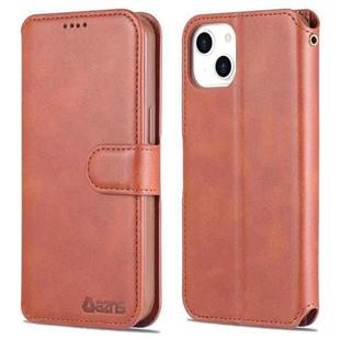 For iPhone 13 mini AZNS Calf Texture Horizontal Flip Leather Case with Holder & Card Slots & Wallet & Photo Frame (Brown)
