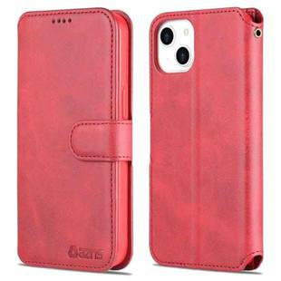 For iPhone 13 mini AZNS Calf Texture Horizontal Flip Leather Case with Holder & Card Slots & Wallet & Photo Frame (Red)
