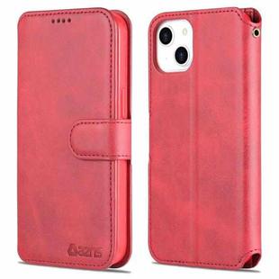 For iPhone 13 AZNS Calf Texture Horizontal Flip Leather Case with Holder & Card Slots & Wallet & Photo Frame(Red)