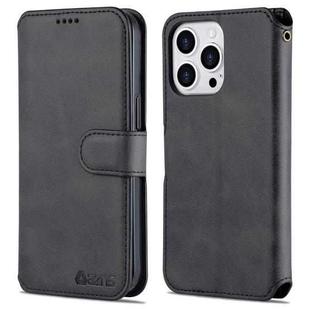 For iPhone 13 Pro Max AZNS Calf Texture Horizontal Flip Leather Case with Holder & Card Slots & Wallet & Photo Frame (Black)