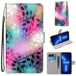 For iPhone 13 Pro Max Coloured Drawing Cross Texture Horizontal Flip PU Leather Case with Holder & Card Slots & Wallet & Lanyard (Translucent Glass)