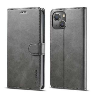 For iPhone 13 mini LC.IMEEKE Calf Texture Horizontal Flip Leather Case with Holder & Card Slots & Wallet (Grey)