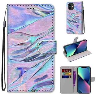 For iPhone 13 mini Coloured Drawing Cross Texture Horizontal Flip PU Leather Case with Holder & Card Slots & Wallet & Lanyard (Fluorescent Water Texture)