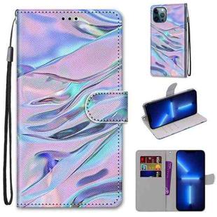 For iPhone 13 Pro Coloured Drawing Cross Texture Horizontal Flip PU Leather Case with Holder & Card Slots & Wallet & Lanyard (Fluorescent Water Texture)