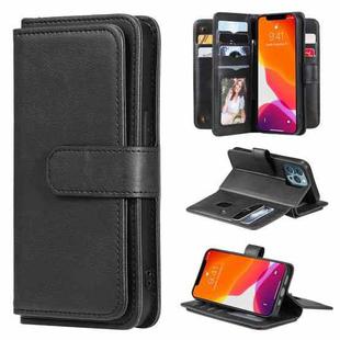 For iPhone 13 Pro Multifunctional Magnetic Copper Buckle Horizontal Flip Solid Color Leather Case with 10 Card Slots & Wallet & Holder & Photo Frame (Black)