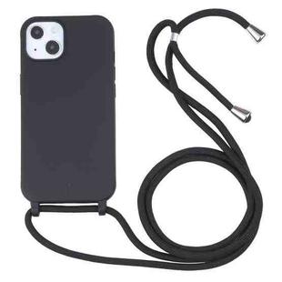 For iPhone 13 Pro Max Candy Colors TPU Protective Case with Lanyard (Black)