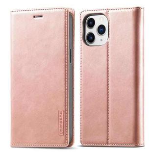 For iPhone 13 Pro Max LC.IMEEKE Strong Magnetic PU + Matte TPU Horizontal Flip Leather Case with Holder & Card Slots & Wallet For iPhone 13 Pro(Rose Gold)