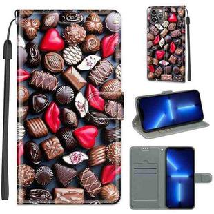 For iPhone 13 Pro Max Voltage Colored Drawing Magnetic Clasp Horizontal Flip PU Leather Case with Holder & Card Slots (C06 Red Lip Chocolate)