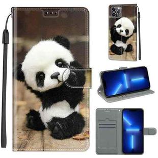 For iPhone 13 Pro Max Voltage Colored Drawing Magnetic Clasp Horizontal Flip PU Leather Case with Holder & Card Slots (C18 Wood Board Panda)