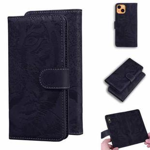 For iPhone 13 mini Tiger Embossing Pattern Horizontal Flip Leather Case with Holder & Card Slots & Wallet (Black)