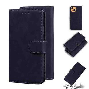 For iPhone 13 mini Skin Feel Pure Color Horizontal Flip Leather Case with Holder & Card Slots & Wallet (Black)