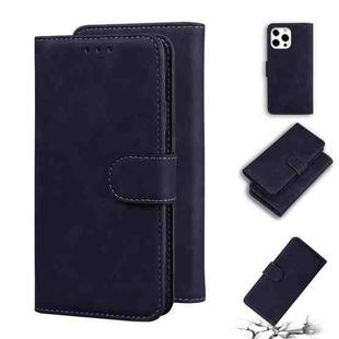 For iPhone 13 Pro Max Skin Feel Pure Color Horizontal Flip Leather Case with Holder & Card Slots & Wallet (Black)